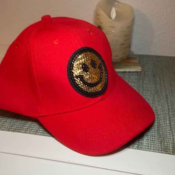 #46 Red Smile Emoji Baseball Cap 😀 - Picture 8 of 14